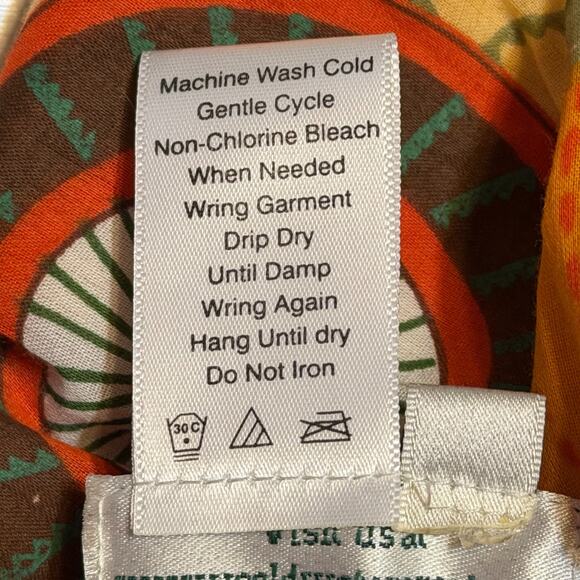 Coldwater Creek Boho Patchwork Floral Peasant Skirt PM Orange Tiered Y2K Midi - Picture 7 of 7